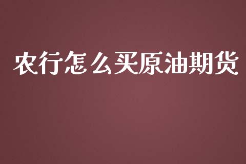 农行怎么买原油期货_https://qh.lansai.wang_期货怎么玩_第1张