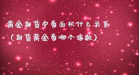 黄金期货中看面积什么关系（期货黄金看哪个指数）_https://qh.lansai.wang_期货喊单_第1张