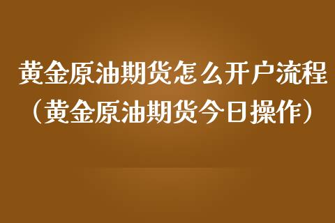 黄金原油期货怎么开户流程（黄金原油期货今日操作）_https://qh.lansai.wang_期货理财_第1张