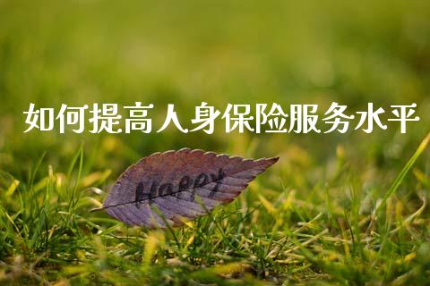 如何提高人身保险服务水平_https://qh.lansai.wang_股票新闻_第1张