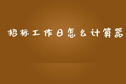 招标工作日怎么计算器_https://qh.lansai.wang_期货喊单_第1张