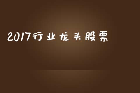 2017行业龙头股票_https://qh.lansai.wang_新股数据_第1张