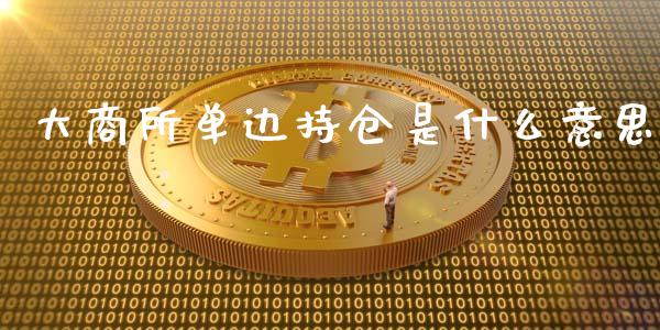 大商所单边持仓是什么意思_https://qh.lansai.wang_期货理财_第1张