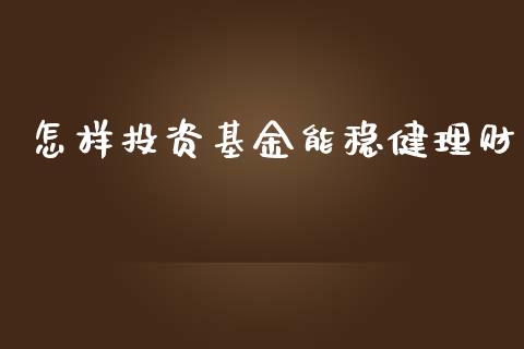 怎样投资基金能稳健理财_https://qh.lansai.wang_期货理财_第1张