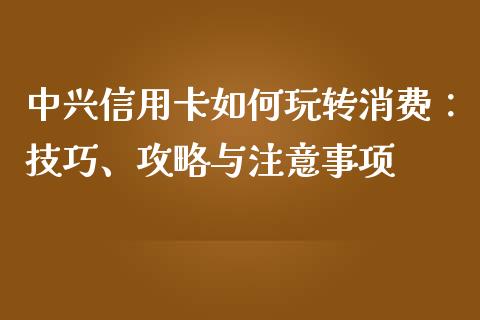 中兴信用卡如何玩转消费：技巧、攻略与注意事项_https://qh.lansai.wang_海康威视股票_第1张