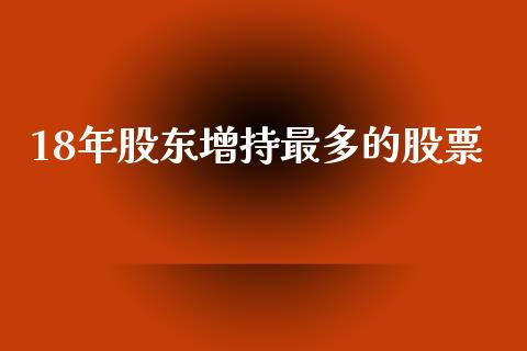 18年股东增持最多的股票_https://qh.lansai.wang_期货理财_第1张