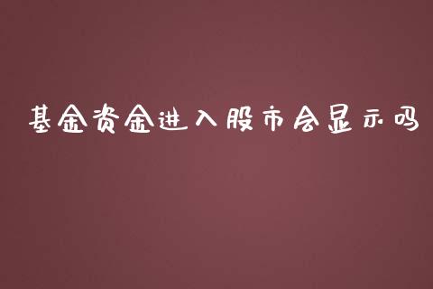 基金资金进入股市会显示吗_https://qh.lansai.wang_期货理财_第1张