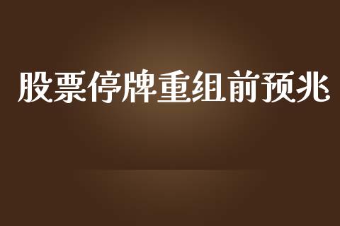 股票停牌重组前预兆_https://qh.lansai.wang_期货理财_第1张