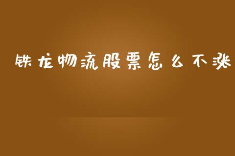 铁龙物流股票怎么不涨_https://qh.lansai.wang_期货怎么玩_第1张