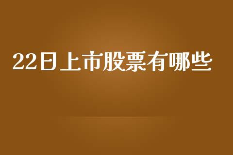 22日上市股票有哪些_https://qh.lansai.wang_期货喊单_第1张