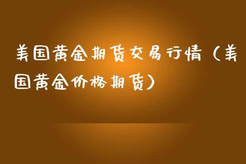 美国黄金期货交易行情（美国黄金价格期货）_https://qh.lansai.wang_期货怎么玩_第1张