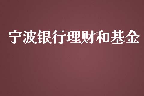 宁波银行理财和基金_https://qh.lansai.wang_期货理财_第1张