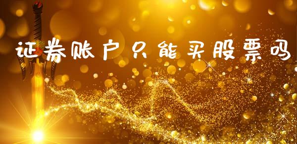 证券账户只能买股票吗_https://qh.lansai.wang_新股数据_第1张