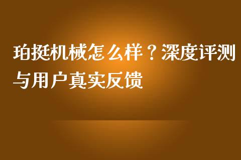 珀挺机械怎么样？深度评测与用户真实反馈_https://qh.lansai.wang_股票技术分析_第1张