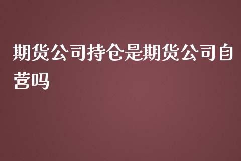 期货公司持仓是期货公司自营吗_https://qh.lansai.wang_股票新闻_第1张