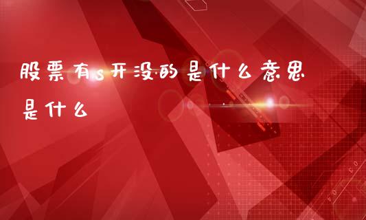 股票有s开没的是什么意思是什么_https://qh.lansai.wang_期货怎么玩_第1张