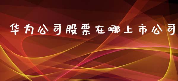 华为公司股票在哪上市公司_https://qh.lansai.wang_期货理财_第1张