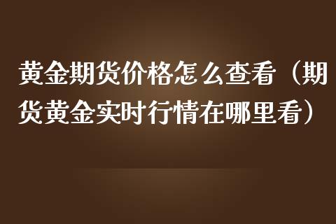 黄金期货价格怎么查看（期货黄金实时行情在哪里看）_https://qh.lansai.wang_期货怎么玩_第1张