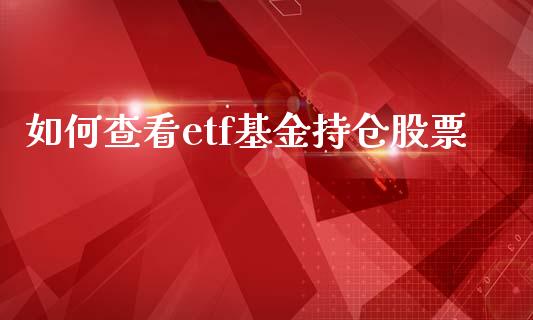 如何查看etf基金持仓股票_https://qh.lansai.wang_期货理财_第1张