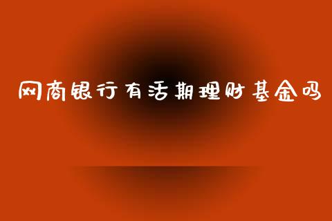 网商银行有活期理财基金吗_https://qh.lansai.wang_期货理财_第1张
