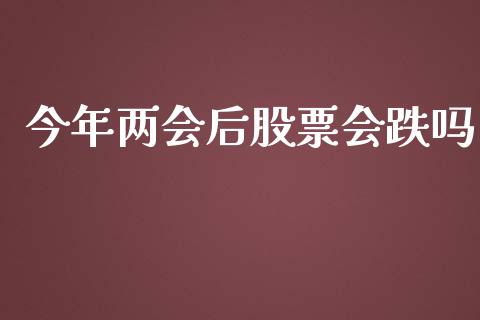 今年两会后股票会跌吗_https://qh.lansai.wang_期货喊单_第1张