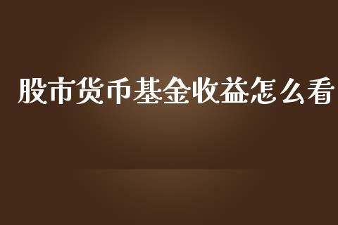 股市货币基金收益怎么看_https://qh.lansai.wang_期货理财_第1张