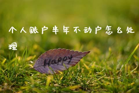 个人账户半年不动户怎么处理_https://qh.lansai.wang_股票技术分析_第1张