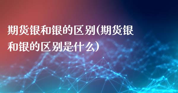 期货银和银的区别(期货银和银的区别是什么)_https://qh.lansai.wang_期货喊单_第1张