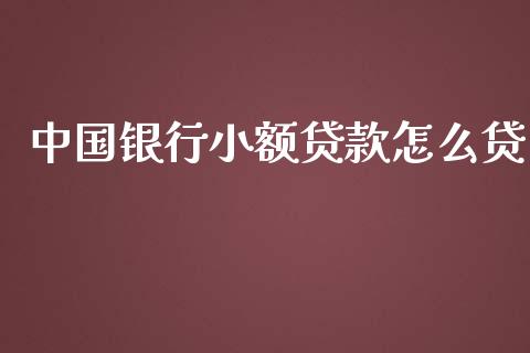 中国银行小额贷款怎么贷_https://qh.lansai.wang_海康威视股票_第1张