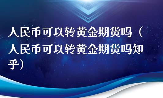 人民币可以转黄金期货吗（人民币可以转黄金期货吗知乎）_https://qh.lansai.wang_期货理财_第1张