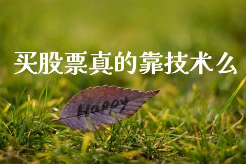 买股票真的靠技术么_https://qh.lansai.wang_期货喊单_第1张