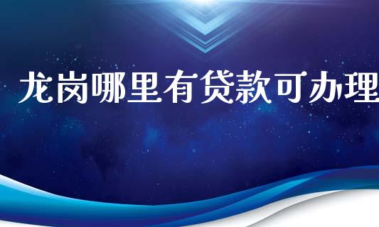 龙岗哪里有贷款可办理_https://qh.lansai.wang_期货喊单_第1张