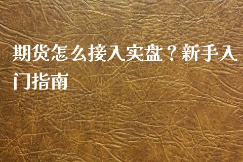 期货怎么接入实盘？新手入门指南_https://qh.lansai.wang_股票技术分析_第1张