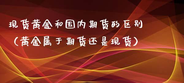 现货黄金和国内期货的区别（黄金属于期货还是现货）_https://qh.lansai.wang_期货怎么玩_第1张