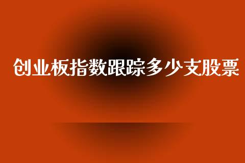 创业板指数跟踪多少支股票_https://qh.lansai.wang_期货喊单_第1张
