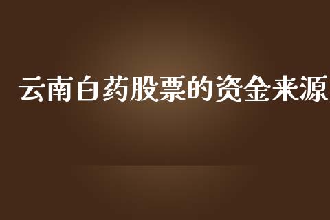云南白药股票的资金来源_https://qh.lansai.wang_期货喊单_第1张