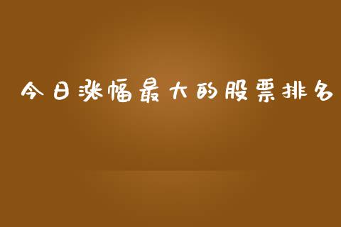 今日涨幅最大的股票排名_https://qh.lansai.wang_期货理财_第1张
