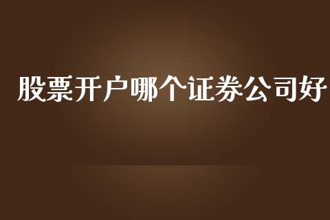 股票开户哪个证券公司好_https://qh.lansai.wang_期货喊单_第1张