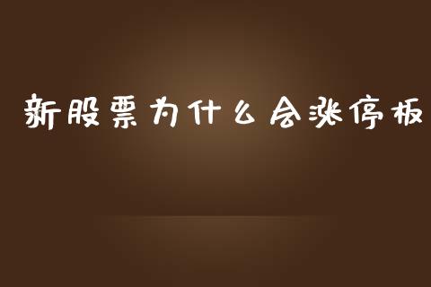 新股票为什么会涨停板_https://qh.lansai.wang_新股数据_第1张