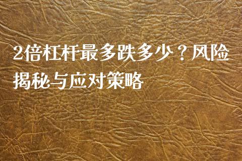 2倍杠杆最多跌多少？风险揭秘与应对策略_https://qh.lansai.wang_股票新闻_第1张