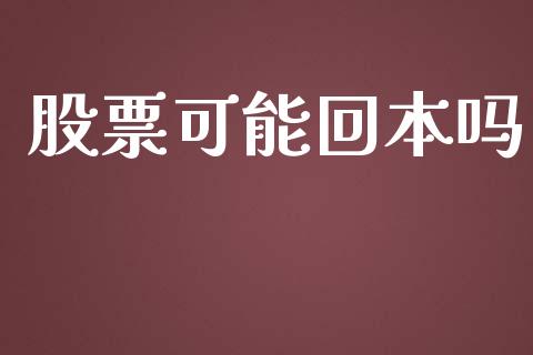 股票可能回本吗_https://qh.lansai.wang_新股数据_第1张