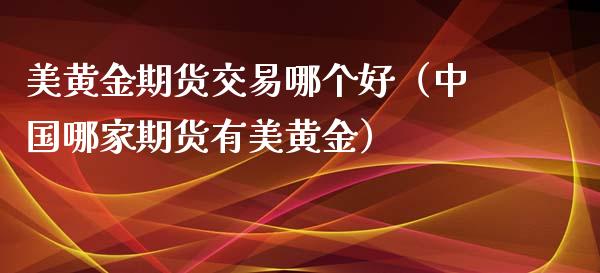 美黄金期货交易哪个好（中国哪家期货有美黄金）_https://qh.lansai.wang_股票技术分析_第1张