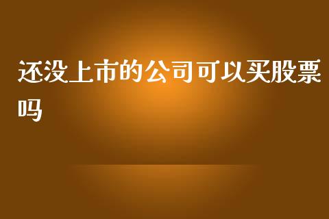 还没上市的公司可以买股票吗_https://qh.lansai.wang_新股数据_第1张