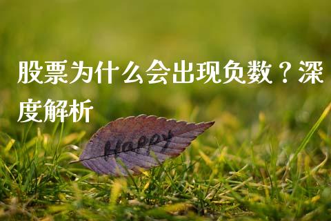 股票为什么会出现负数？深度解析_https://qh.lansai.wang_新股数据_第1张
