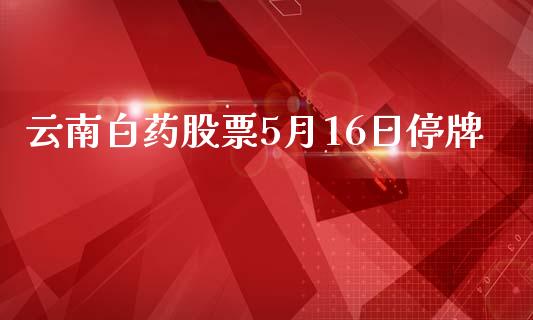 云南白药股票5月16日停牌_https://qh.lansai.wang_期货理财_第1张