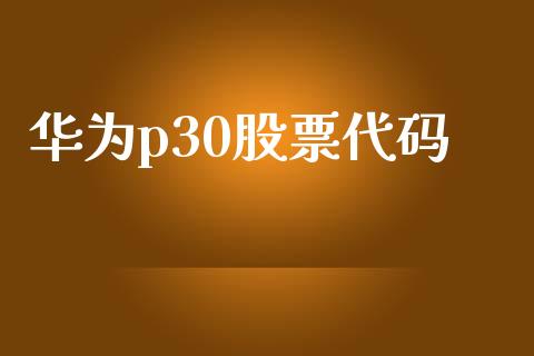 华为p30股票代码_https://qh.lansai.wang_新股数据_第1张