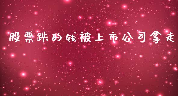 股票跌的钱被上市公司拿走_https://qh.lansai.wang_期货喊单_第1张