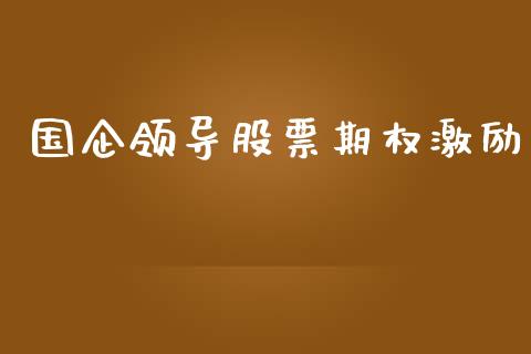 国企领导股票期权激励_https://qh.lansai.wang_期货怎么玩_第1张