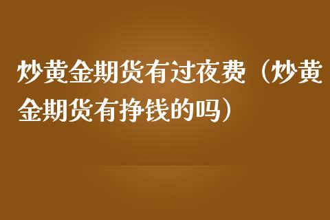 炒黄金期货有过夜费（炒黄金期货有挣钱的吗）_https://qh.lansai.wang_期货喊单_第1张