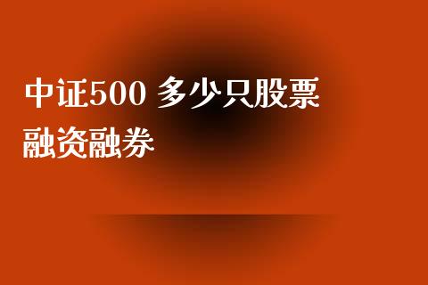 中证500 多少只股票 融资融券_https://qh.lansai.wang_期货喊单_第1张